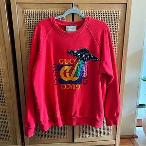 Gucci UFO Sequin Red Sweathirt